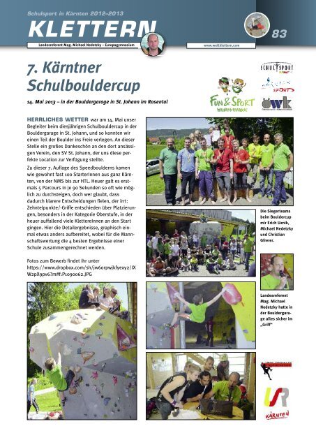 PDF vom SCHULSPORTBERICHT 2012/2013 - Schulsport Kärnten