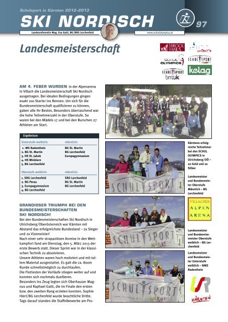 PDF vom SCHULSPORTBERICHT 2012/2013 - Schulsport Kärnten