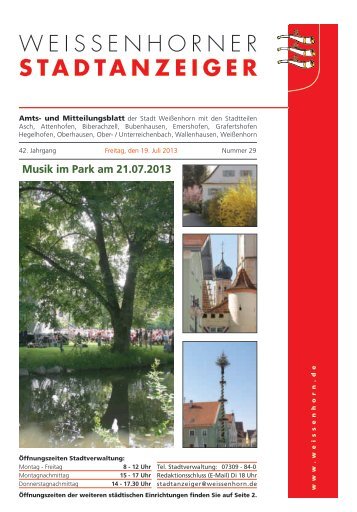 Stadtanzeiger 29 2013 - in Weißenhorn!