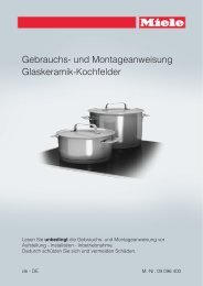 Gebrauchs- und Montageanweisung Glaskeramik-Kochfelder - Miele