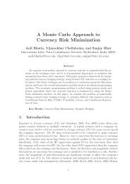 A Monte Carlo Approach to Currency Risk Minimization - IEOR @IIT ...