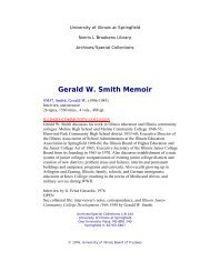 Gerald W. Smith Memoir - Brookens Library