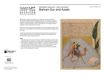 Bahram Gur, Azada and Fitna – story summary (PDF - Exhibitions