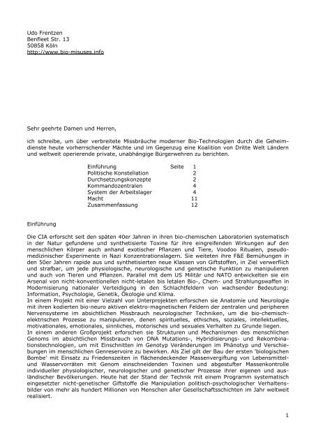 PDF Ausdruck - misuses of genetics and bio-technologies