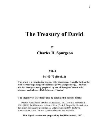 Treasury of David Volume 2 by Charles Spurgeon - scotknight