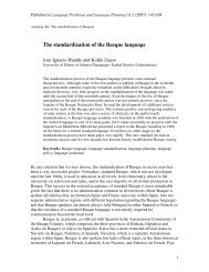 The standardization of the Basque language - Linguistic Laboratory ...