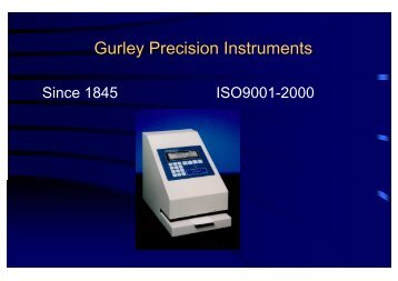 Gurley Precision Instruments - Garello & De Giosa snc