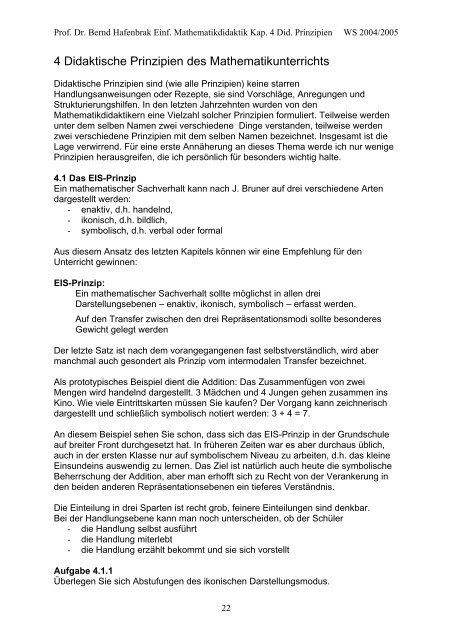  4 Didaktische Prinzipien des Mathematikunterrichts - Didaktik der Illustration 