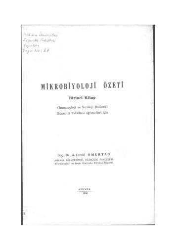 PDF Dosyası - Ankara Üniversitesi Kitaplar Veritabanı