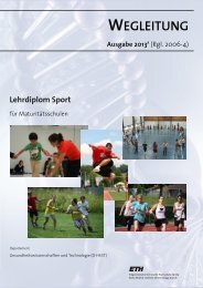 Wegleitung Lehrdiplom Sport 2013 - ETH Zürich