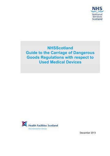 NHSScotland Guide to the Carriage of Dangerous Goods ...