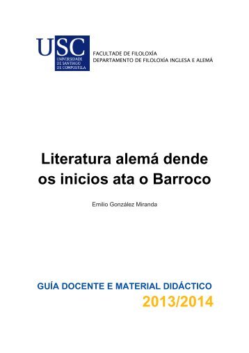 Literatura alemá desde os seus inicios ata o Barroco - Universidade ...