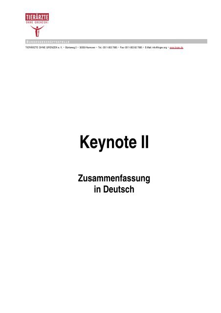 Tagungsdokumentation - Tierärzte ohne Grenzen eV