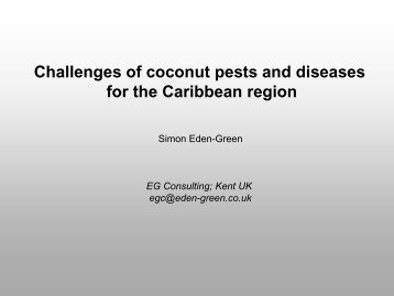 Challenges of coconut pests and diseases for the Caribbean region