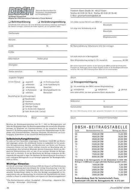 S chwerpunkt - DBSH Deutscher Berufsverband für Soziale Arbeit e.V.