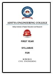 B.Tech. PROGRAMMES - Aditya Engineering College