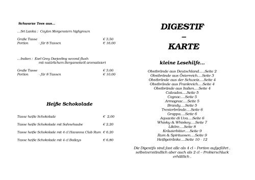 DIGESTIF – KARTE kleine Lesehilfe…