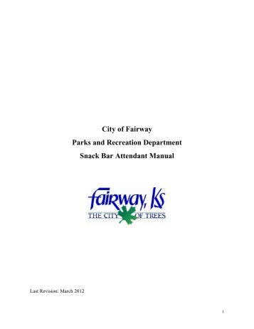 Snack Bar Staff Manual - Fairway, KS