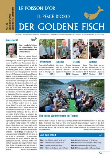 Die Zeitschrift «Der Goldene Fisch» Nr. 145 - Tafelgesellschaft zum ...