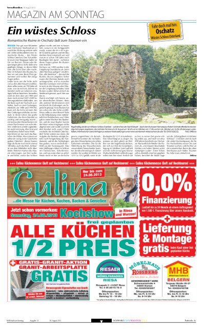 Ein wüstes Schloss - beim SonntagsWochenBlatt