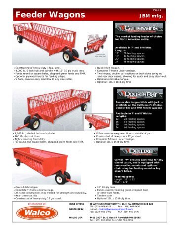 Feeder Wagons JBM mfg. - Walco Equipment