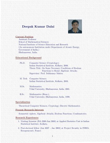 Deepak Kumar Dalai - niser