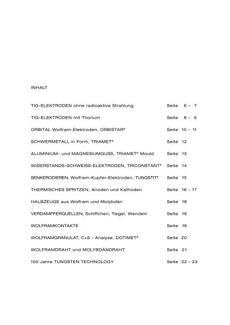 TUNGSTEN TECHNOLOGY - Wolfram Industrie