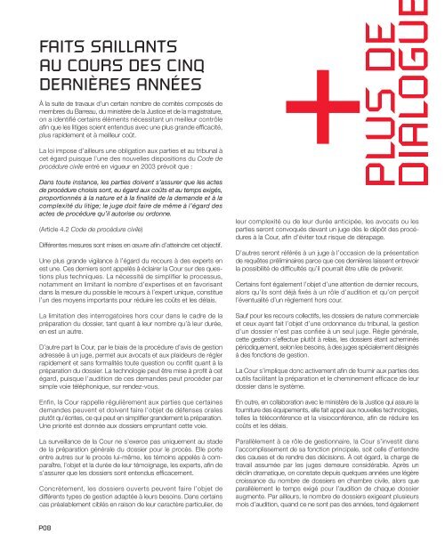 Rapport d'activités - Tribunaux judiciaires du Québec