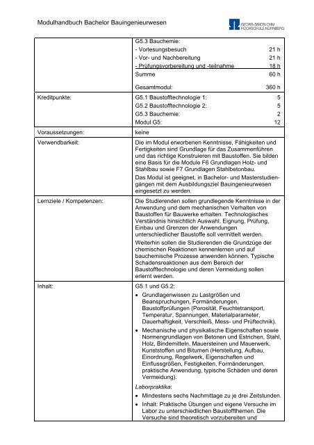 Modulhandbuch Bachelor Bauingenieurwesen - Georg-Simon-Ohm ...