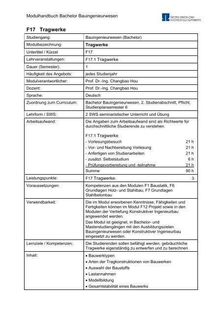 Modulhandbuch Bachelor Bauingenieurwesen - Georg-Simon-Ohm ...