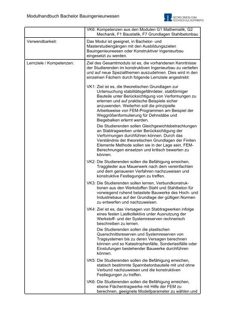 Modulhandbuch Bachelor Bauingenieurwesen - Georg-Simon-Ohm ...