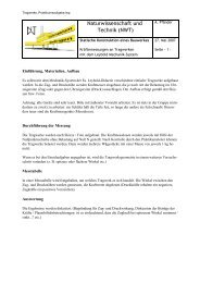 Versuchsanleitung zur Messung an Tragwerken (Leybold-System)