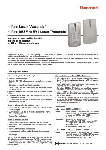 mifare-Leser "Accentic" mifare DESFire EV1 ... - ISG-Online-Shop