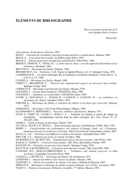 FLUIDES EN ÉCOULEMENT Méthodes et modèles Jacques PADET