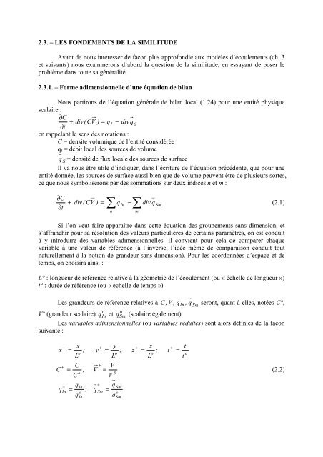 FLUIDES EN ÉCOULEMENT Méthodes et modèles Jacques PADET