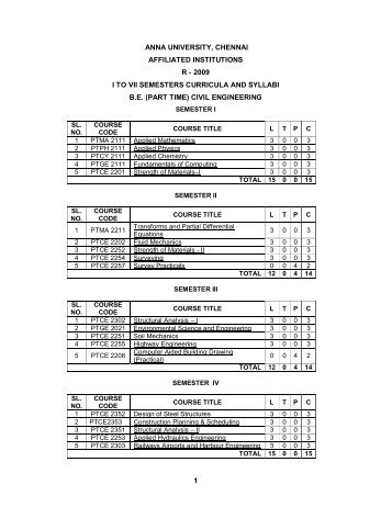 B.E. Civil Engineering - Anna University