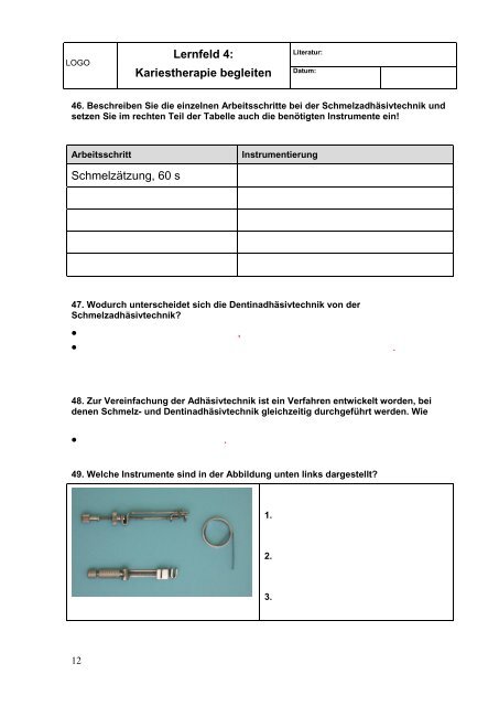 Kariestherapie begleiten - Auszubildende-zahnmedizinische ...