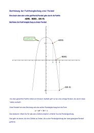 Bestimmung der Funktionsgleichung einer Parabel - Mathematik ...