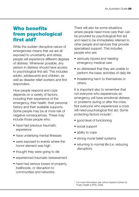 Psychological First Aid: An Australian Guide