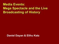 Katz and Dayan MEDIA EVENTS. - Academics