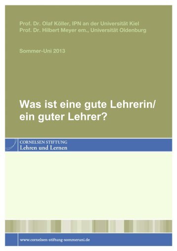 Hand out Gute Lehrer Cornelsen Sommeruni Juli 2013