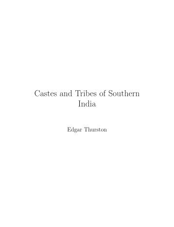 Castes and Tribes of Southern India - iTeX translation reports