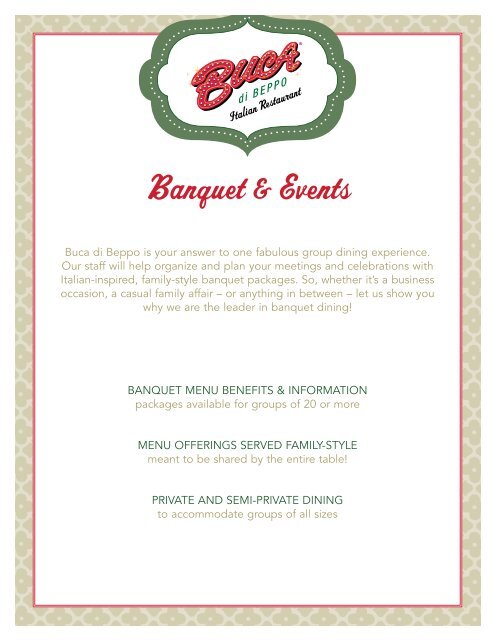 Group Menu (PDF) - Buca di Beppo