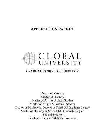 APPLICATION PACKET - Global University