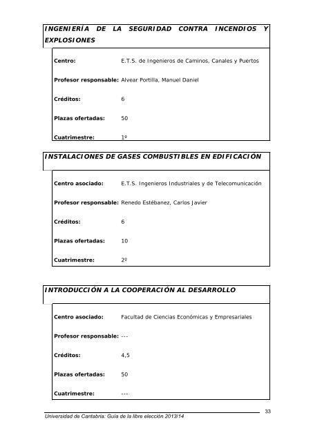 Guía de la libre elección - Universidad de Cantabria