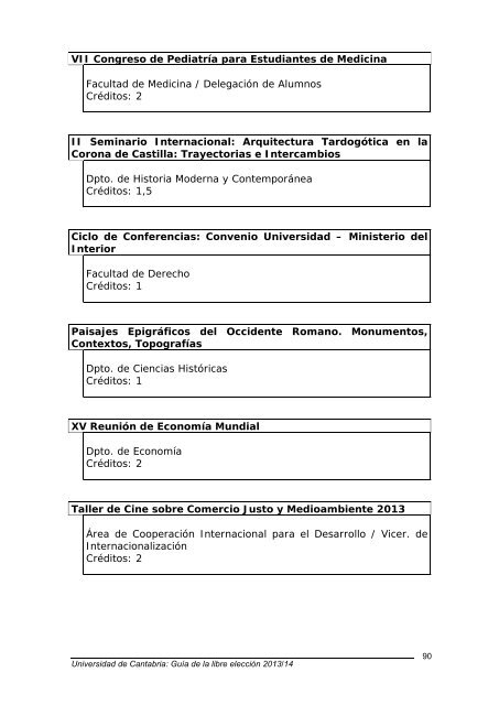 Guía de la libre elección - Universidad de Cantabria