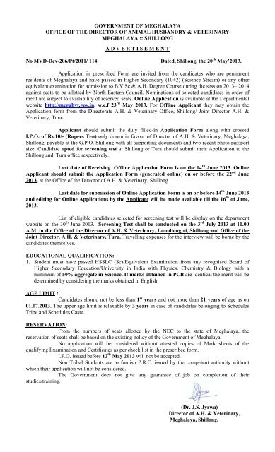 bvsc admission