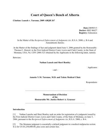 Laasch v. Turenne - Alberta Courts