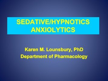 SEDATIVE/HYPNOTICS ANXIOLYTICS