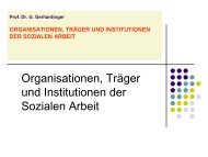 organisationen, träger und institutionen der sozialen arbeit